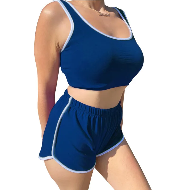 

New stylish 2 piece short set Women Tube Tops Tracksuits T-shirts Pant Trousers for pajamas for women set, Picture