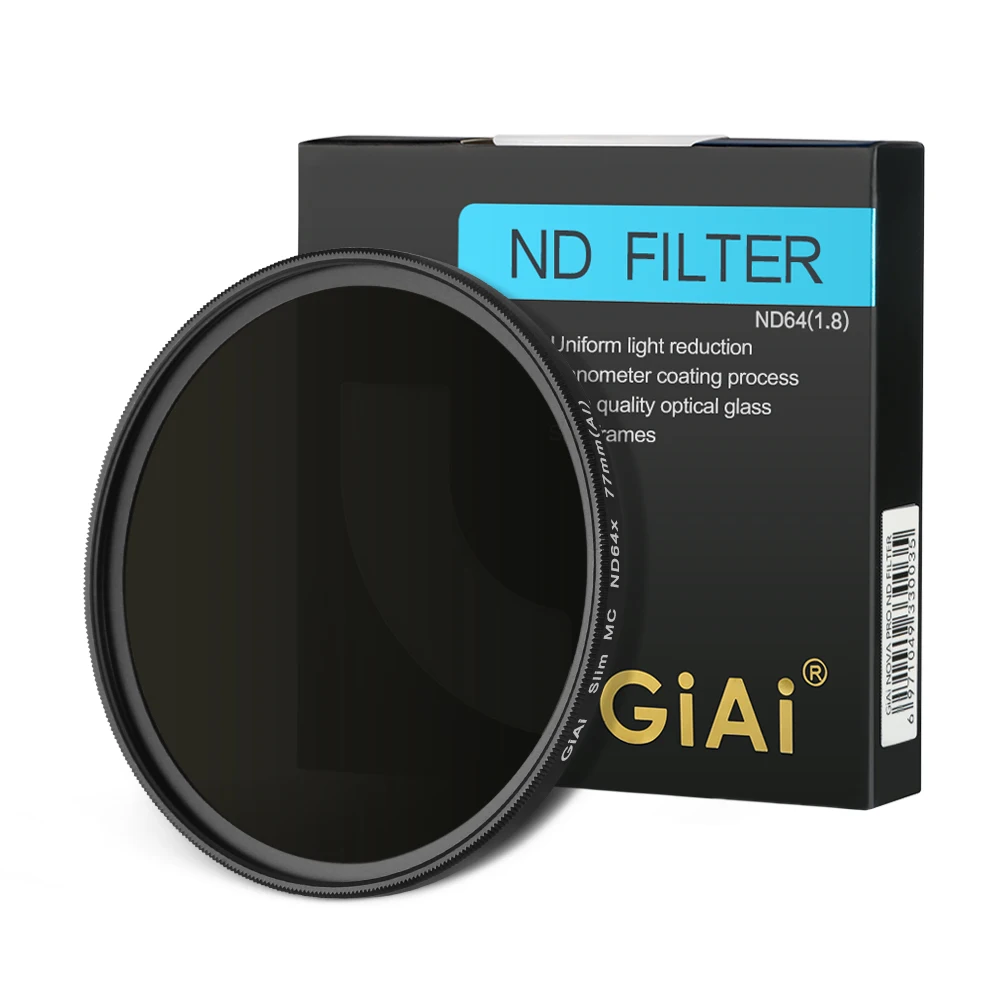 

GiAi 67mm 77mm 82mm Camera ND filter ND64 filter Neutral density filter