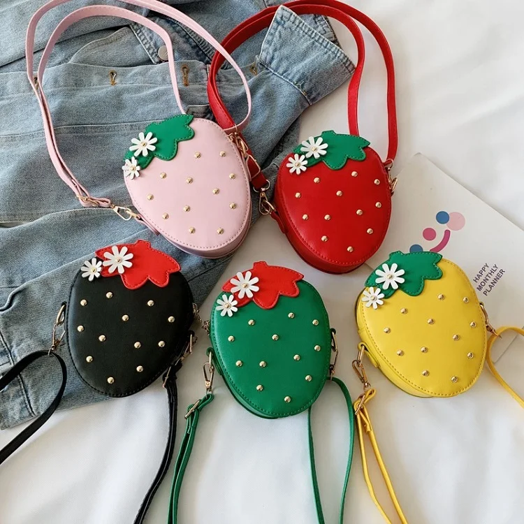 

Qetesh Coin Small Strawberry Shape Kids Mini Purses Handbags For Girls