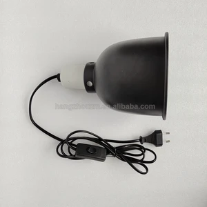 Image of 5.5 Inch Reflection Cover black 2meters Cord Ceramic Socket up to 200W Reptile Deep Light Reflector Dome Lamp Fixture