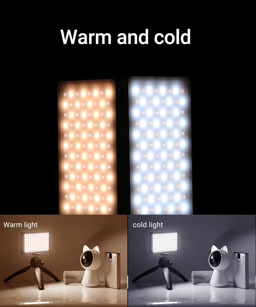 Mini portable professional studio photographic lighting bi-color rechargeable camera led video light