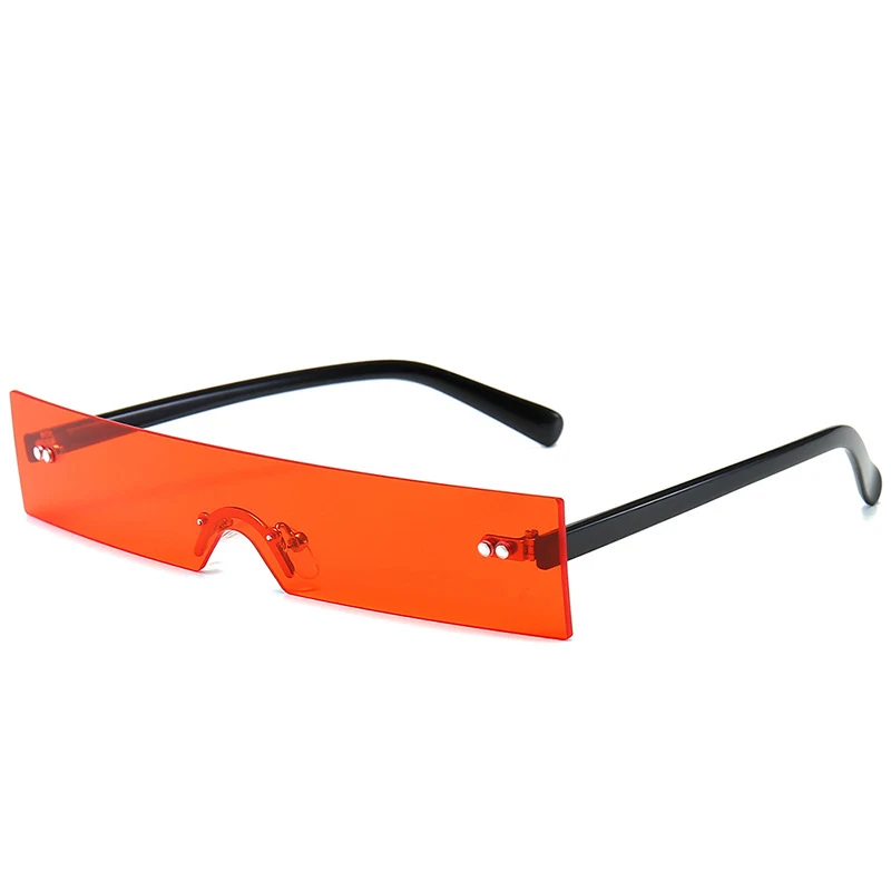 Keloyi 2021 new Rectangular conjoined lens sunglasses Multicolor ocean lens UV400 shades Rimless slicing Party Sun Glasses