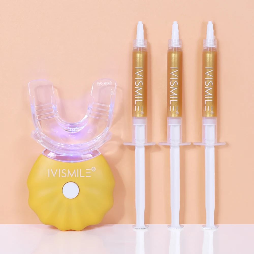 

IVISMILE New PAP Formula Tooth Bleaching Gel 24k Gold Teeth Whitening Mini Light Kit Custom