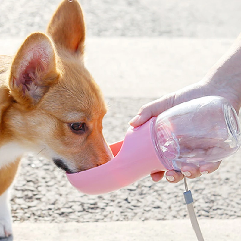 

280ml Leak Proof Portable Puppy Water Dispenser with Drinking Feeder for Pets Outdoor Walking Pet Bowls & Feeders Water Bottles, Blue, sakura pink, milk white