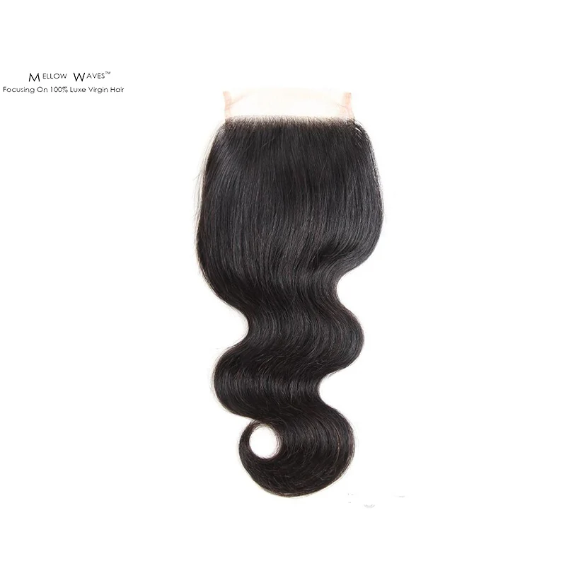 

Mellow Wave 4x4 HD Lace Frontal Closure Human Hair Closure Body Wave Straight Human Hair Closure With Natural Color