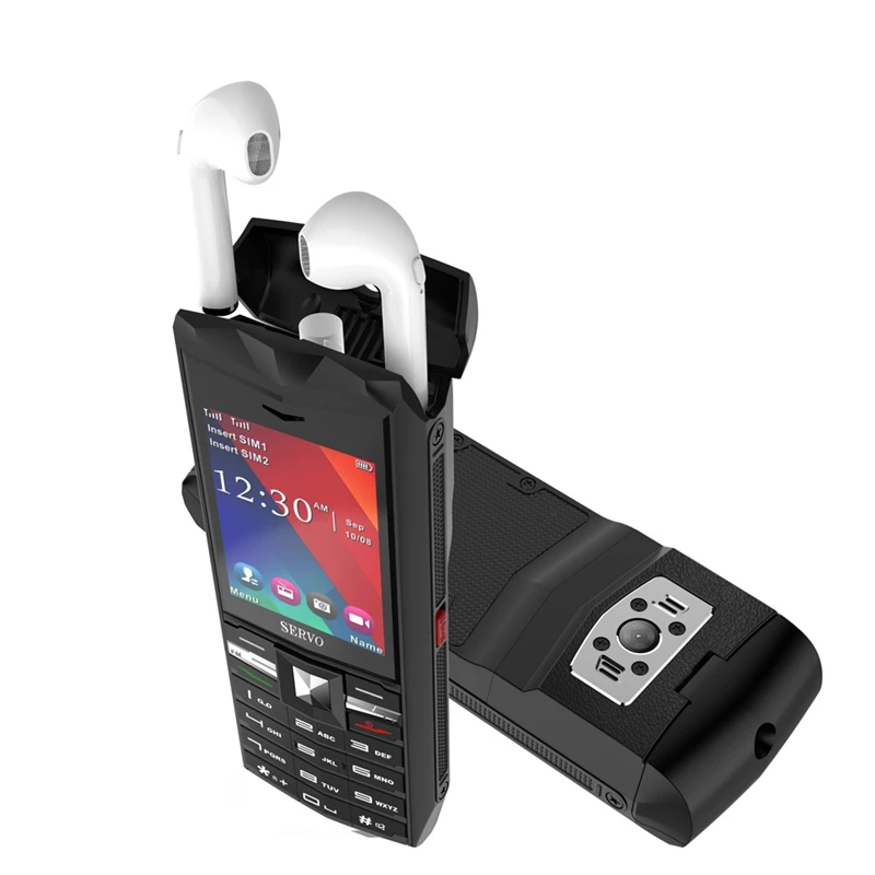 

SERVO R26 2.4" Mobile Phone with TWS 5.0 wireless headphone 3000mAh Power Bank GSM GPRS 2 SIM Card cellphone