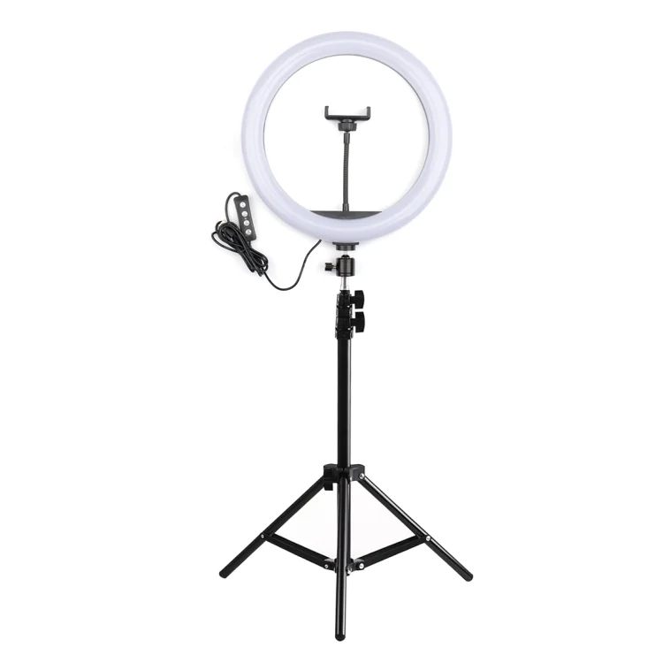 

8" 10" 12" LED Ring Light Selfie Circle Ring Lamp Stand Tripod Youtube Video Live Show Stream Shooting 8 inch 10inch 12inch, Black