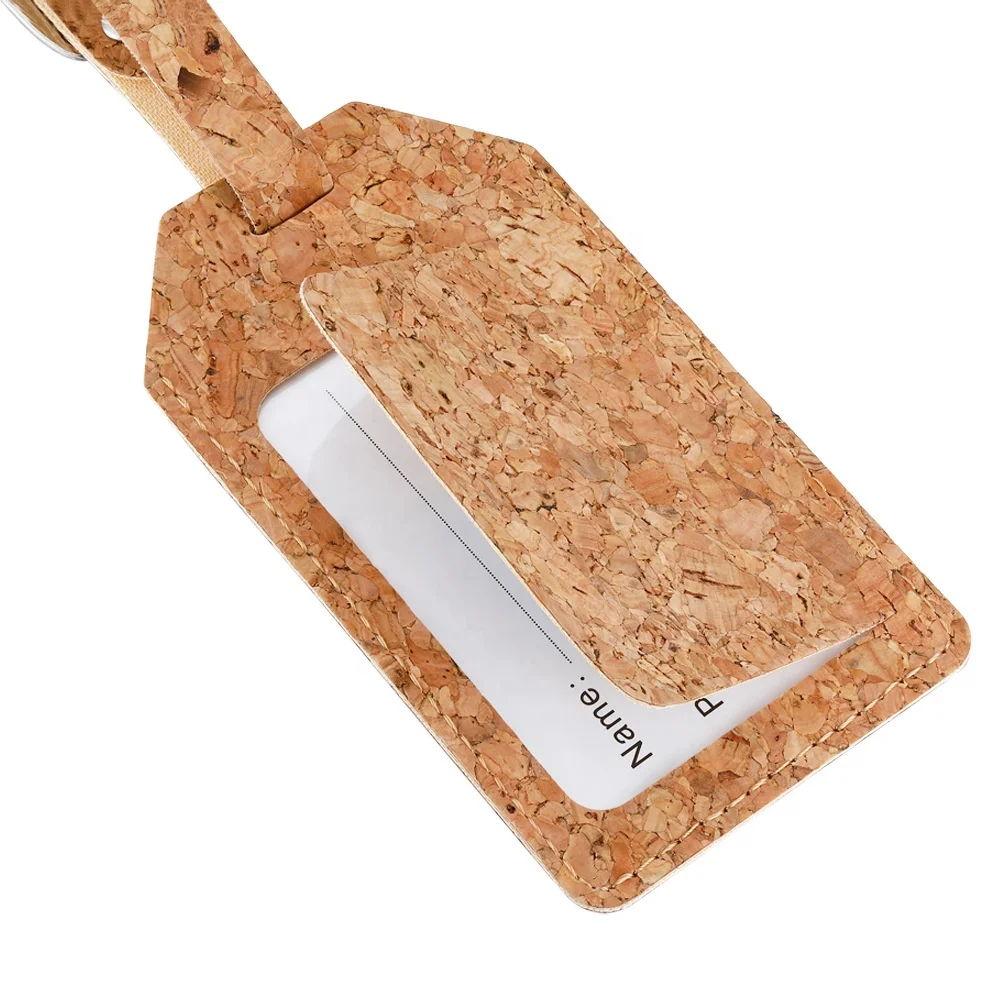 

Wholesale Stock Custom Luggage Tag Cork Textured PU Leather Luggage Tag In Stock, Colorful color