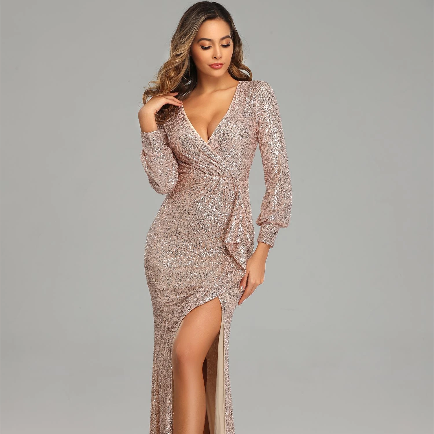 

Wholesale Customized Good Quality Fall 2021 New gowns for women ladies Dress Women Casual Evening Dress