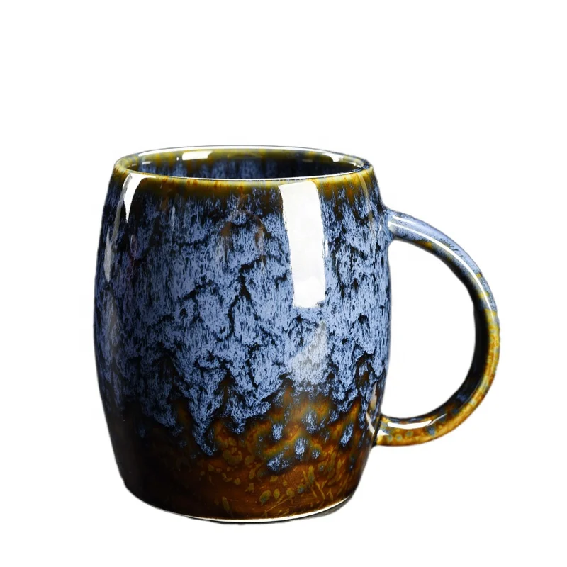 

Creative Colorful Retro Ceramic Mug Eco-friendly Coffee Mug 16oz Kiln Variable Glazing Porcelain Coffee Milk Mug Tea Cup