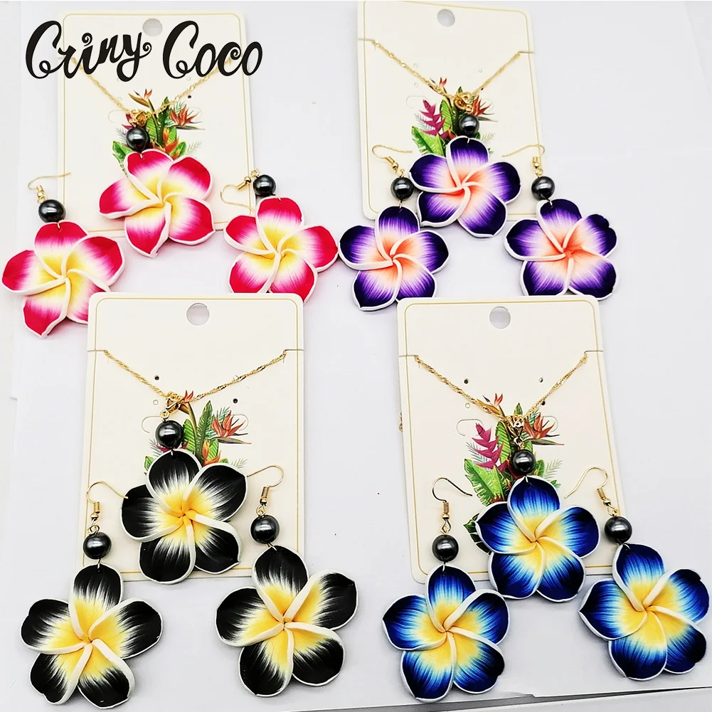 

Cring CoCo Hawaiian Acrylic Jewelry Earrings Dangling Polymer clay jewelry Hawaiian Jewelry For Women Gifts, Picture shows