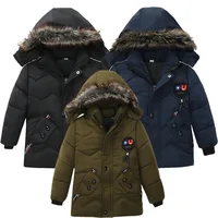 

warm wholesale winter kids children baby boys fur jackets long coats clothes