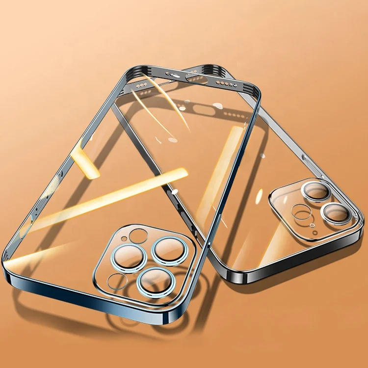 

For Iphone 13 Pro Max Case Clear TPU Transparent Shockproof Full Lens Cover Cover For Iphone 12 13 series Plating Case