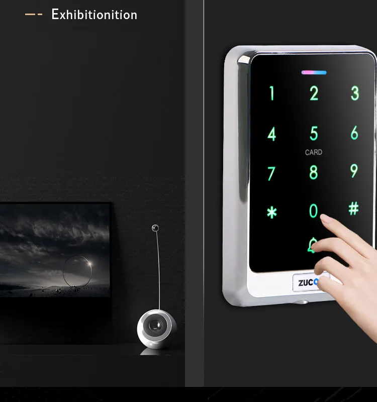 8000 users waterproof touch keypad code RFID EM card reader access control for Public places office