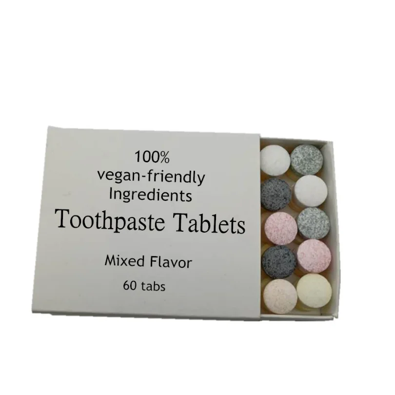 

OEM/ODM hot selling products zero waste natural organic vegan toothpaste tablets, White/pink/green/customized