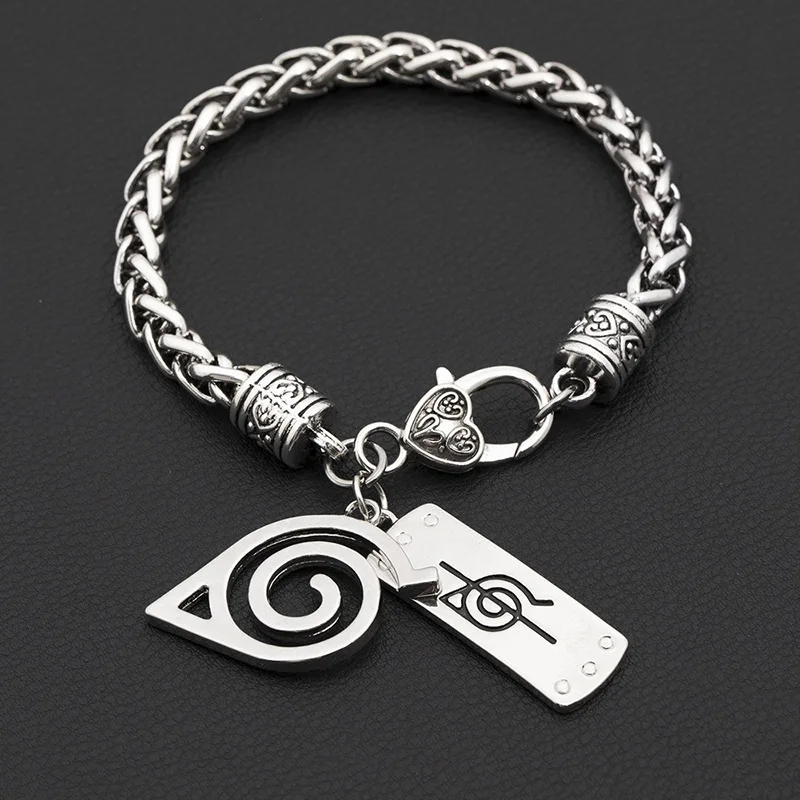 

Hot Sale ANIME NARUTO Wooden Leaf Logo Protection Forehead Alloy Bracelet, Customized