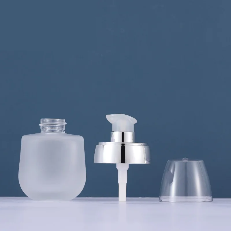 

30ml Guangzhou Ningbo round white glass cosmetic bottle and jar for cosmetic packaging