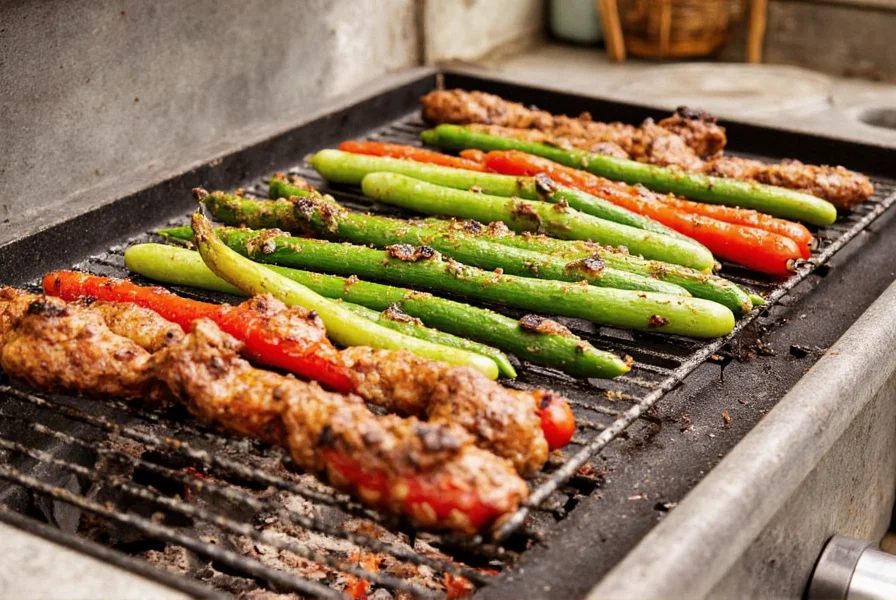 Grilled vegetable platter with fresh herbs and lemon wedges