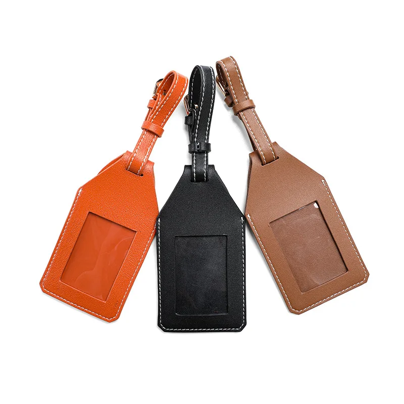 

2021 Latest Design Leather Case Luggage Tag Leather Luggage Tag imitation Leather identification Tag Boarding Pass