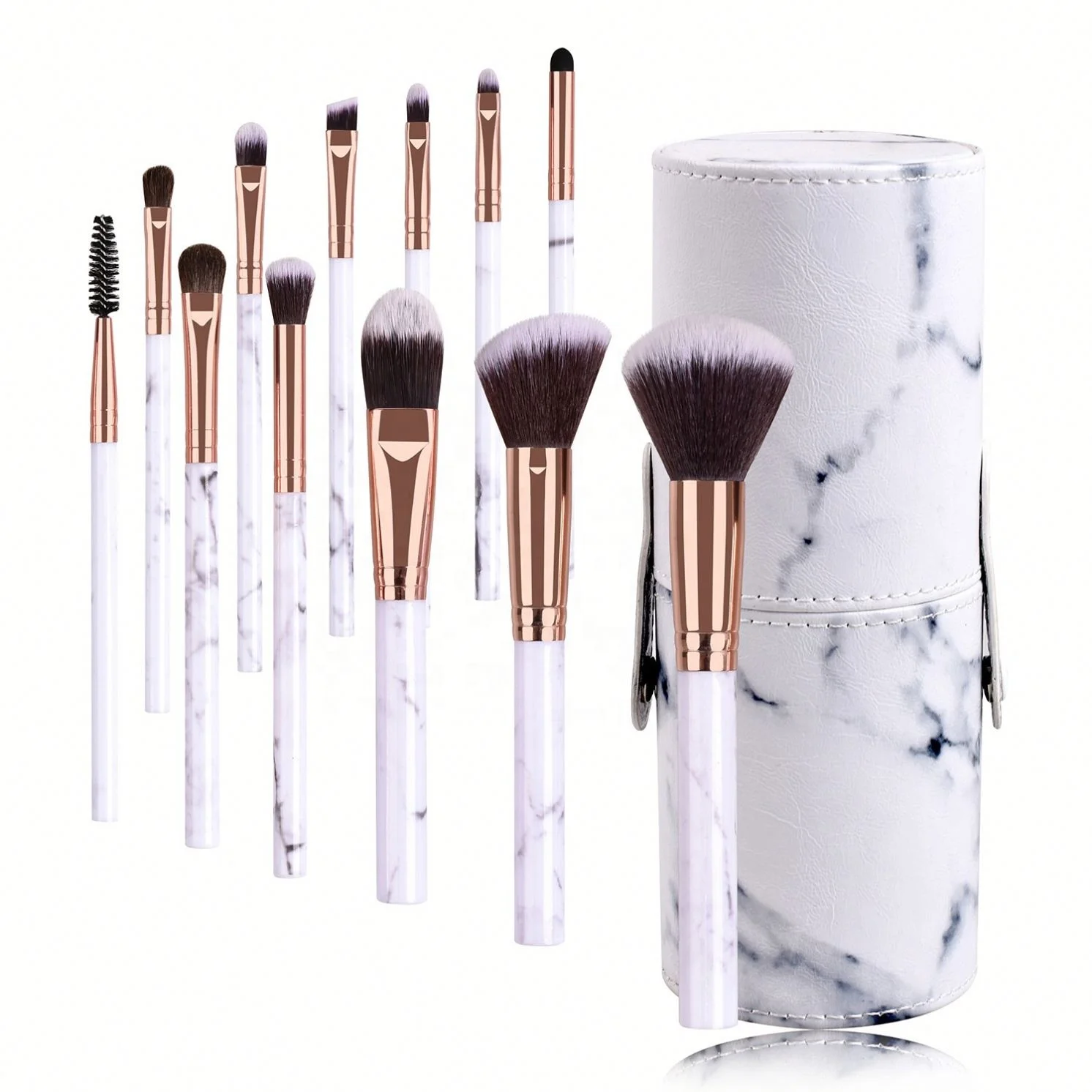 

Design 12 Pcs Marble Print Makeup Brush Set Glitter Beauty Cosmetics, Pics