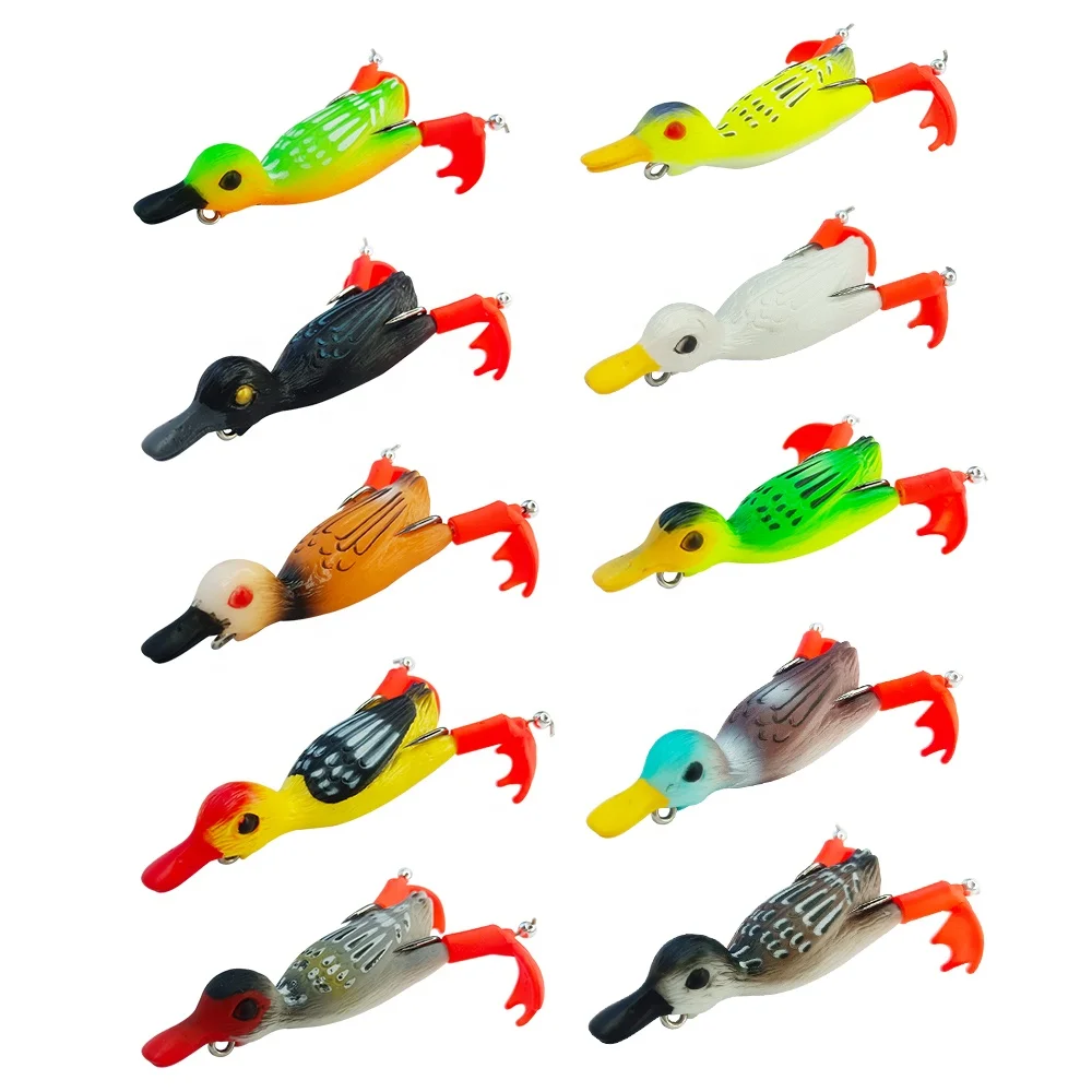 

Leading 90mm 11g Rotating Blades Propeller Baits Soft Floating Duck Fishing Lures, 10 colors 90mm lure