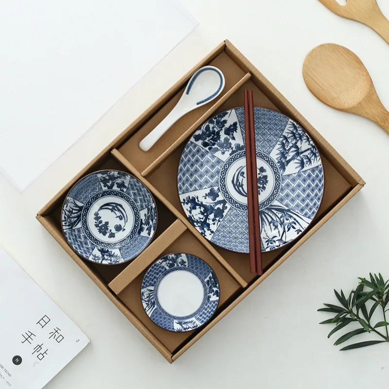 

Factory Direct Sale Japanese Gift Porcelain Blue White Ceramic Serving Small Bowl Set