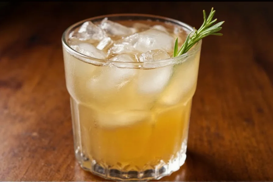 Three variations of ginger ale vodka cocktails with different garnishes and glassware on wooden bar surface
