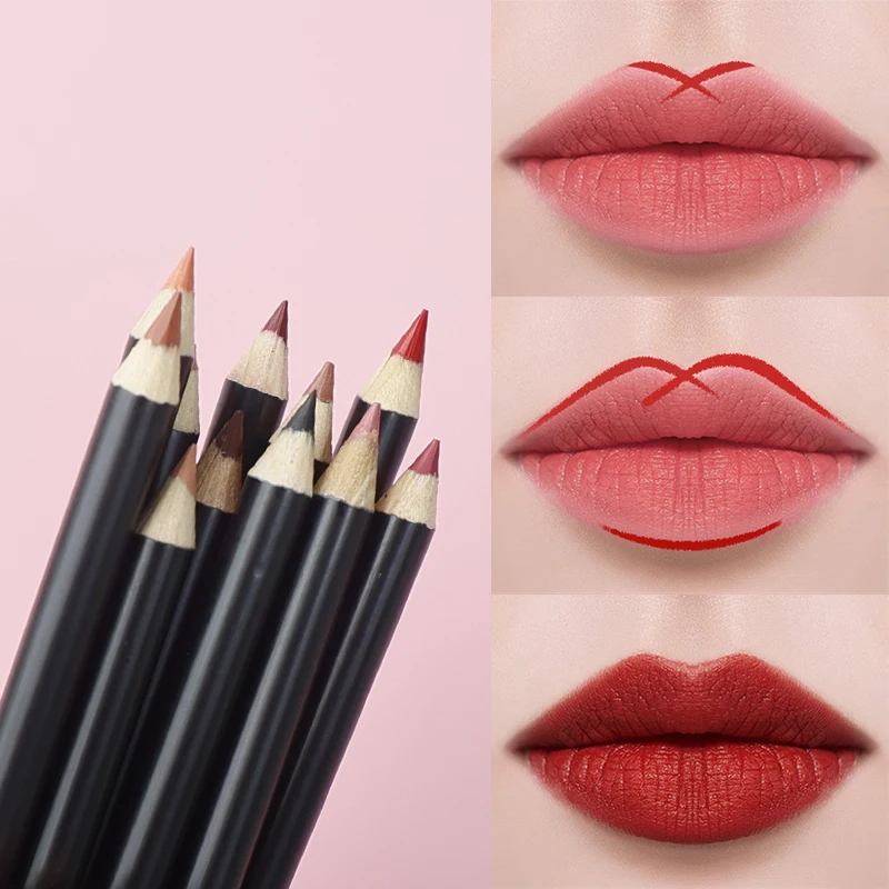 

Wholesale Natural Lipliner Private Label Cream Lip Pencil Organic Brown Lip Liner Waterproof Custom