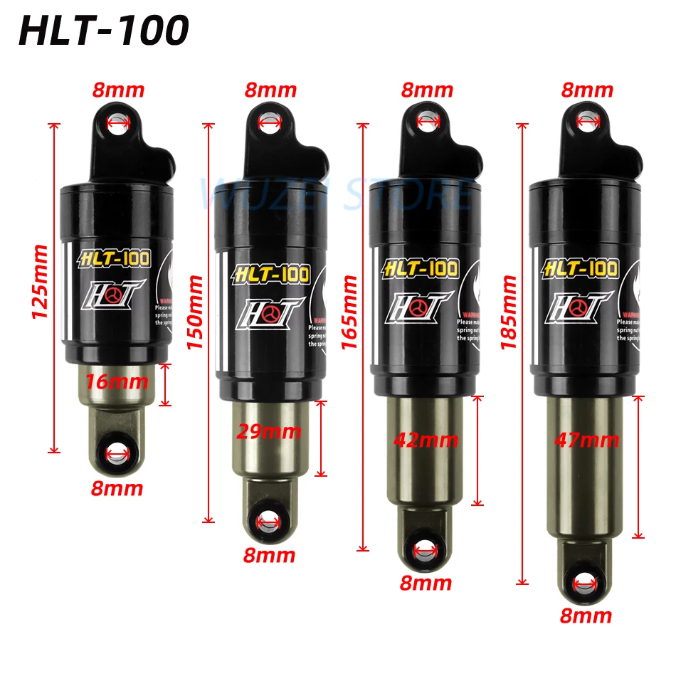

HTL-100 mountain bike rear shocks / 125/150/165 / 185mm 850/1000 lbs aluminum alloy spring Shock for e-bike Bike Rear Shock