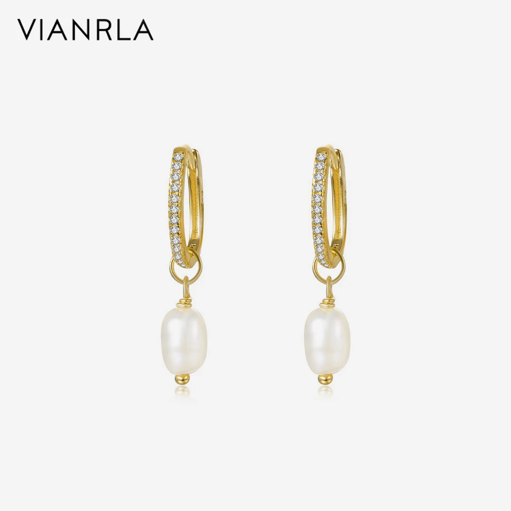 

VIANRLA 18K Gold Earring Jewelry Zircon Hoop Earrings Pearl Jewelry Women's Jewelry Laser Custom Logo