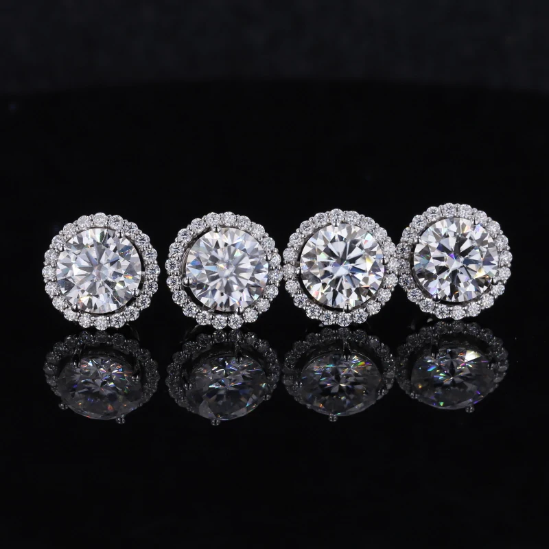 

Earrings Gold Girls Earrings 14K White Gold Earring Moissanite Moissanite Diamond Setting