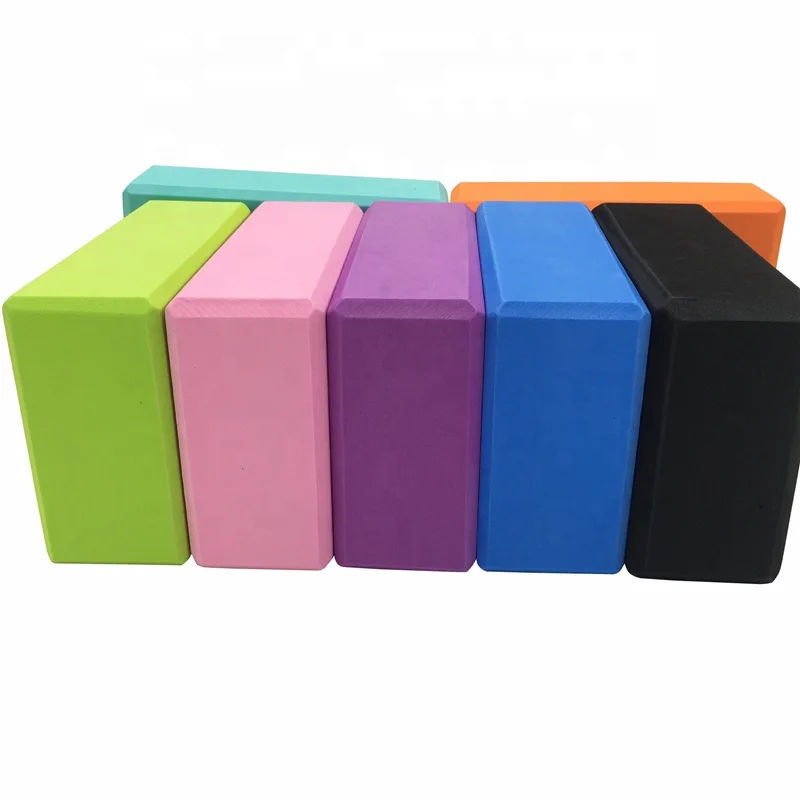 

Increase flexibility fitness two tone muscle stretch 9x6x3'' eva yoga brick comfortable eva soft block foam, Purple/blue/green/yellow