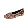 Made in China ladies flash flat shoes new square head wild sequins low heel women's flat shoes