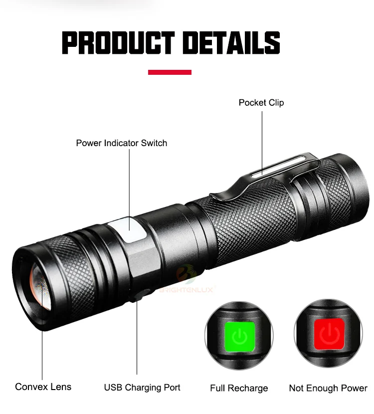 Brightenlux Rechargeable Torch Light Price Tactical Flashlights,New ...