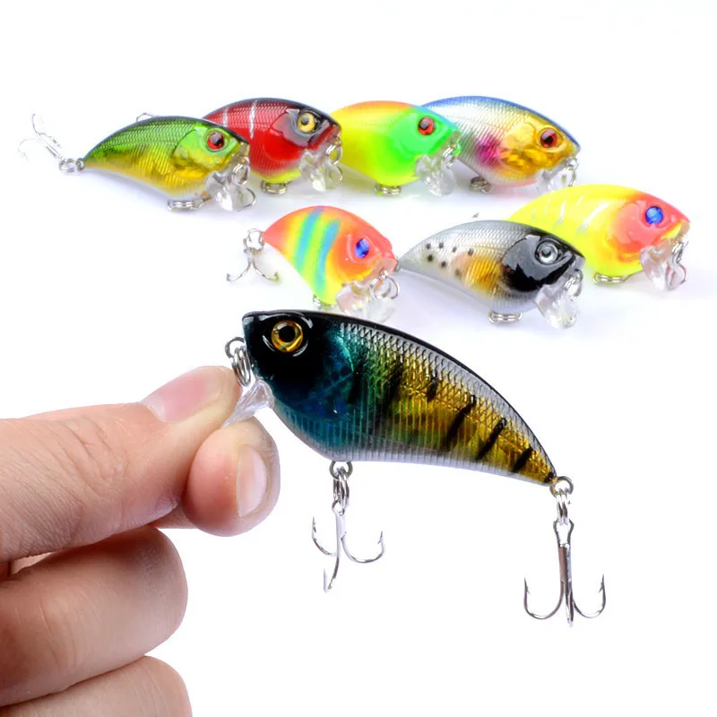 

1Pcs 5.5cm/6.6g Sea Fish Fishing Baits Lure Artificiais Hard Shad Pesca Iscas With 2 Treble Hooks Wobblers For Fishing Gear