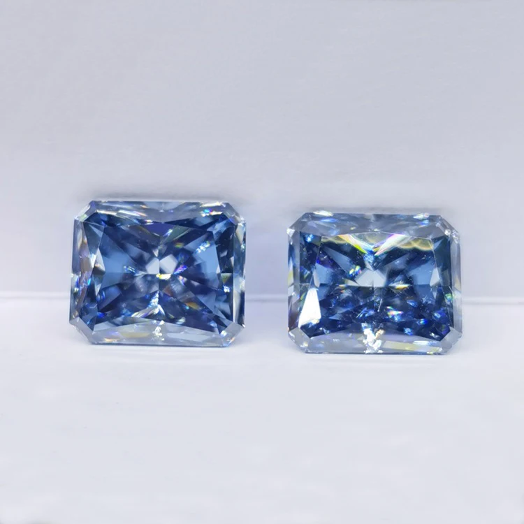 

Wholesale 1.0 carat Radiant Shape Blue Moissanite Loose Diamond For Jewelry New Color Sapphire Blue Moissanite