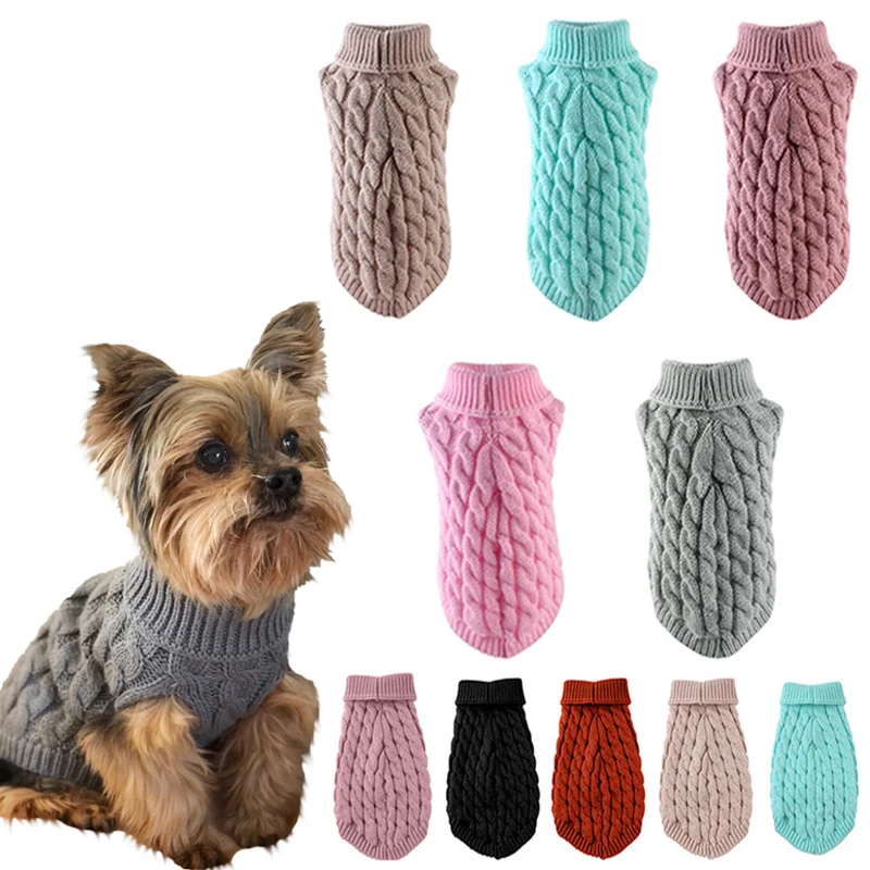 

Winter Dog Clothes for Pet Chihuahua Soft Puppy Kitten High Collar Designer Dog Coat Sweater Fashion Costumes for Pet Dogs Cats