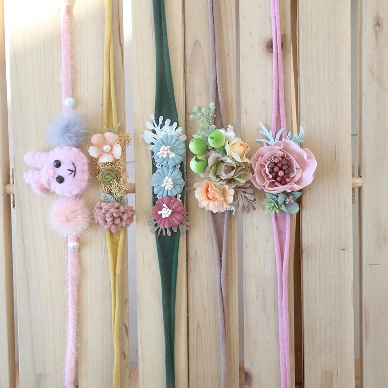 

Newborn Tieback Set Baby Gril Headband Photo Shoot Flower Grown Headband Infant Photography Products