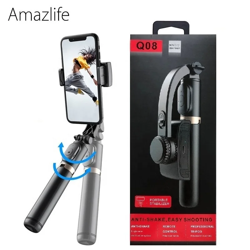 

Amazlife Q08 Wireless Bluetooths Remote 1 Axis Mobile Phone Smart Shooting Gimbal Stabilizer Tripod Selfie Stick