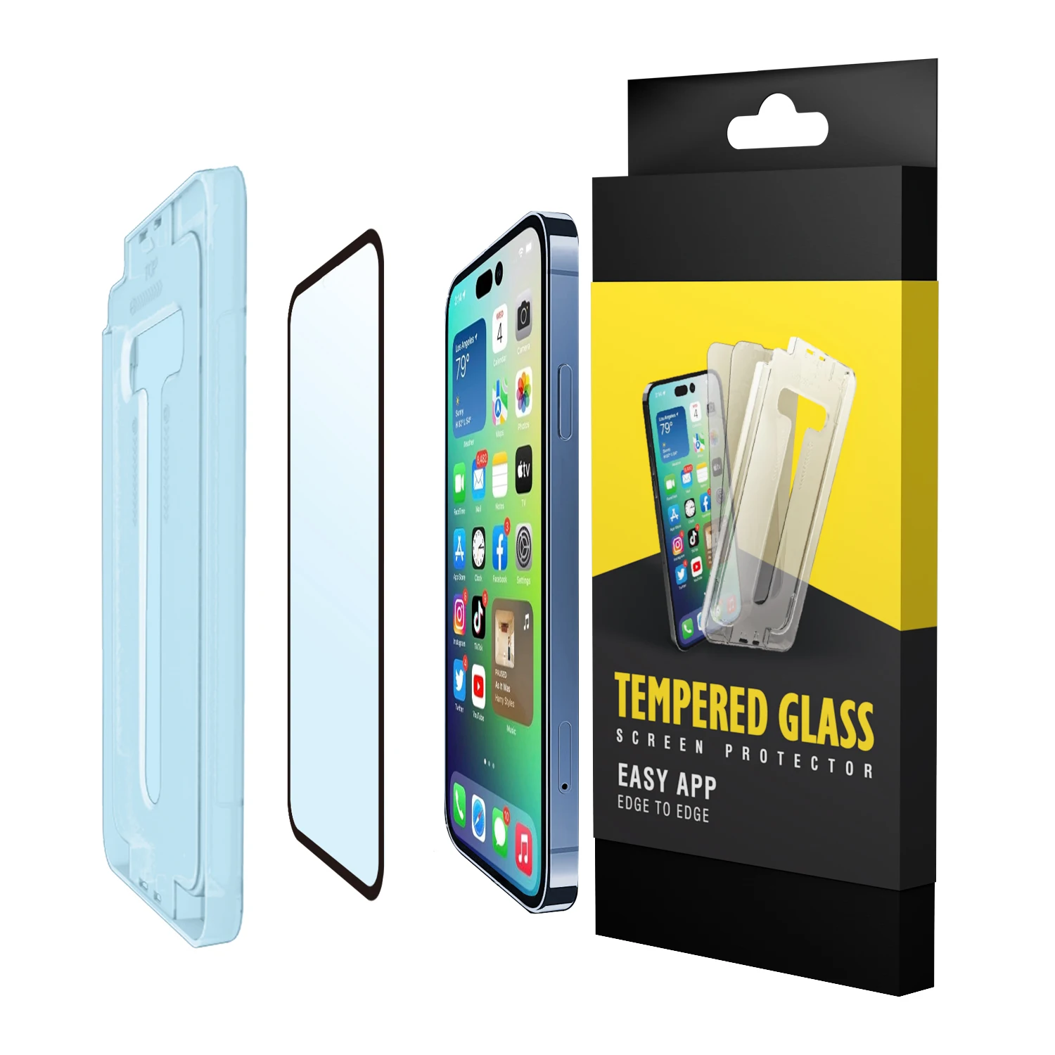 

amazon top seller product Case Friendly installation tool tempered glass screen protector for iphone 12 13 14 mini pro max