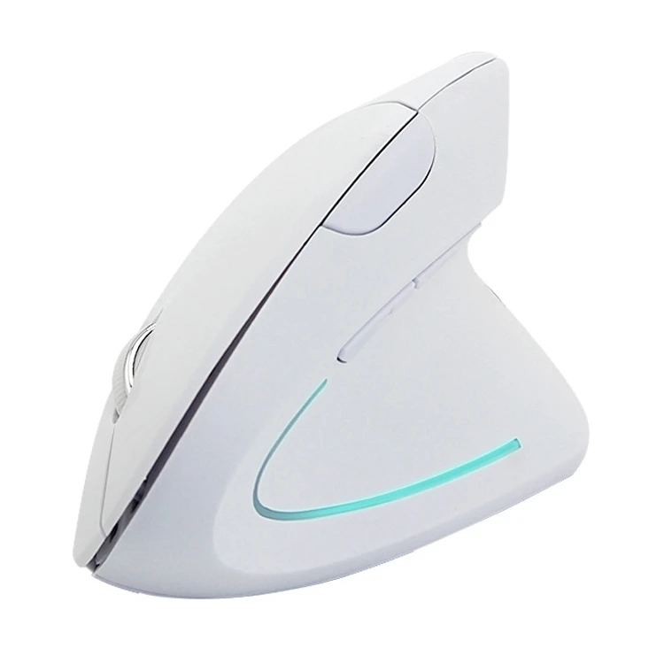 

High Quality Ergonomic Battery Version Wireless Vertical 2.4GHz Optical Mouse with Large Stock, White