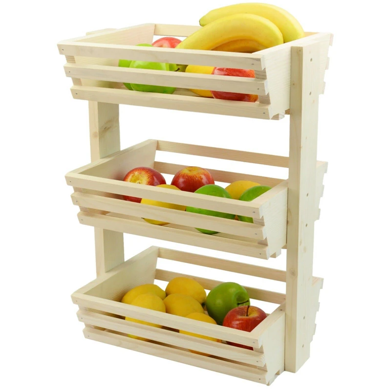 

Factory Direct Wooden Fruits Vegetable Display For Supermarket CNLF