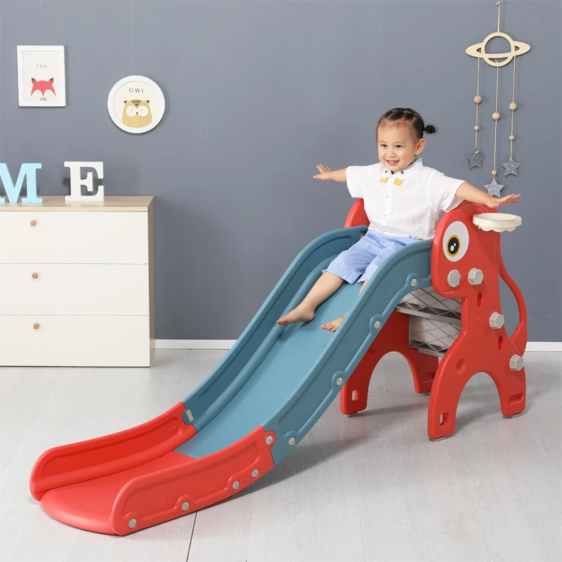 

Hot sale new design colorful baby playground kindergarten indoor cheap play children plastic kids slide for sale, Red/blue