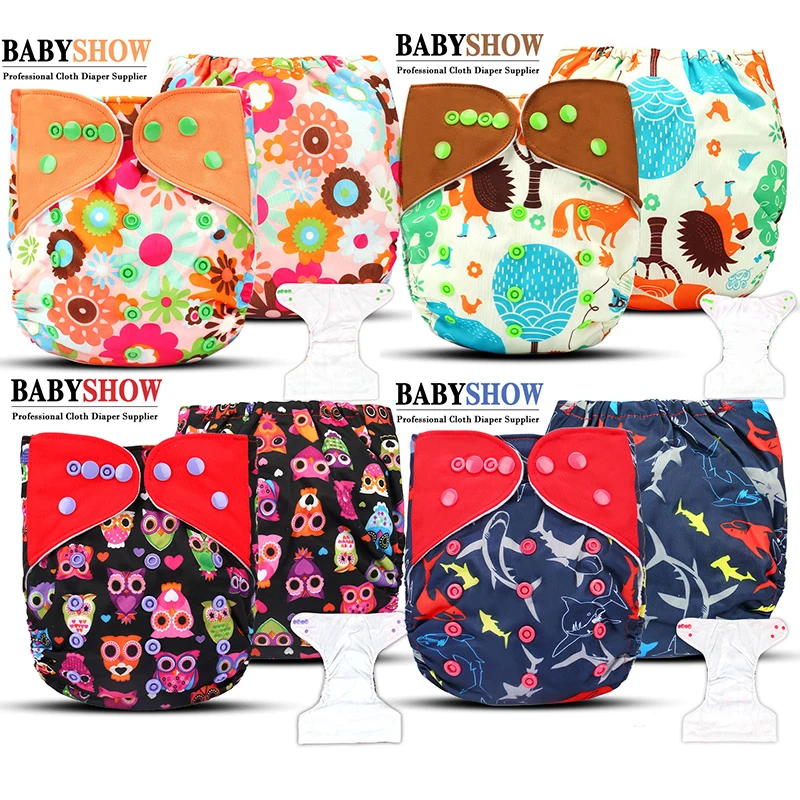 

cartoon TPU suede cloth baby diaper microfiber Diapers can be washed 0 to 3 years old urine trousers, Multicolor