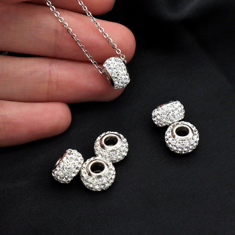 

2021 trendy jewelry for women 925 sterling silver jewelry DIY charm necklace bracelet bangle, Rhodium