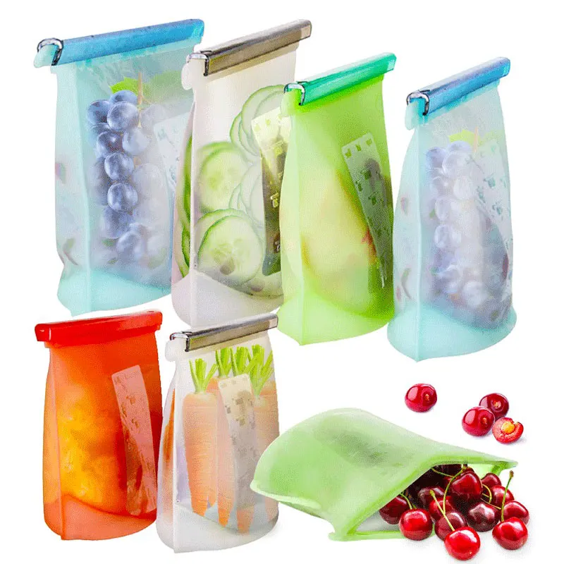 

Heat resistant custom food grade colourful zipper ziplock silicon sandwich bags reusable silicone food storage bag