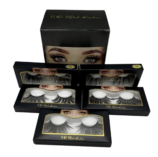 

Mink 25mm 3d three-dimensional packaging extension false eyelashes, Black