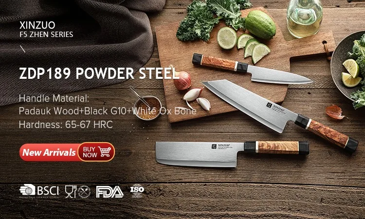 XINZUO 3PCS Pro Kitchen Knife Sets Japanese forged Damascus Steel