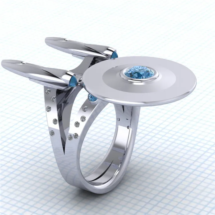 

Film And Television Accessories Wholesale Spaceship Ring For Men Single Ring, Silver,rosegold