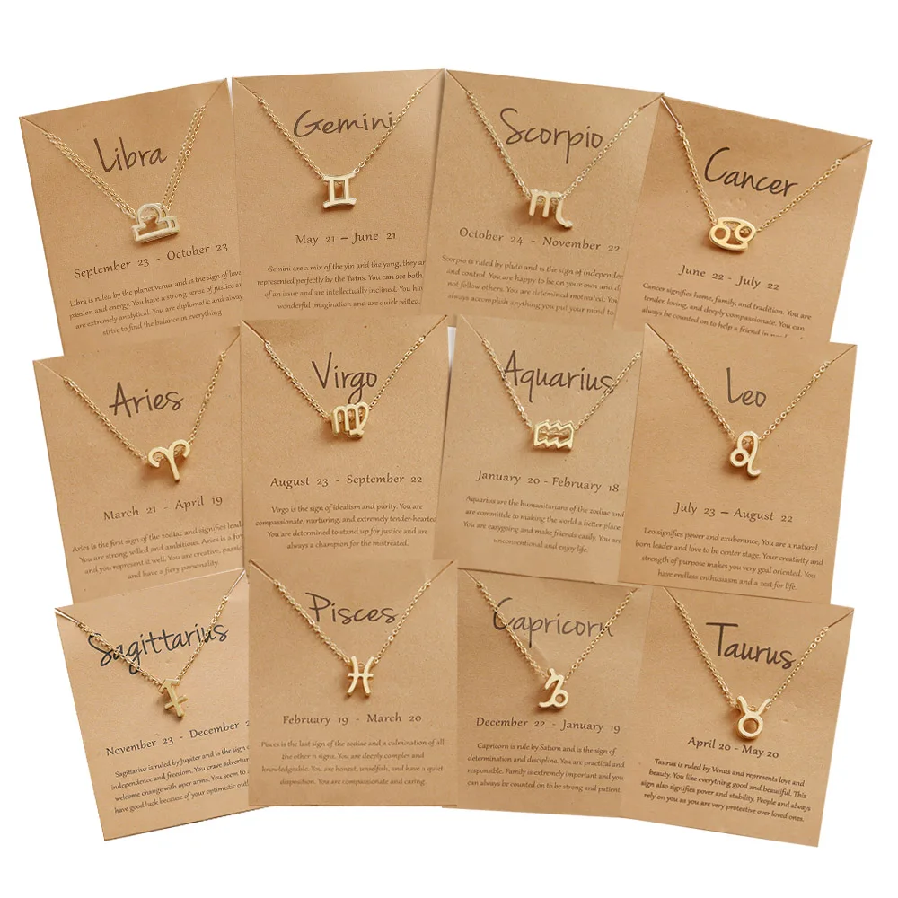 

Dylam gold plated Symbol gold filled zodiac symbol necklace Combo high quality alloy zodiac necklace